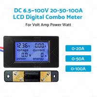 {{ DC 6. 5~100V 20-50-100A LCD Digital Combo Panel Display Volt Amp Power Watt Meter }} - Buy Car Parts Online at {{ Kaka Auto Parts }}.