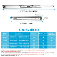 {{ PAIR 90KG Loading Capacity Locking Drawer Slide Runner Trailer 800mm or 1600mm }} - Buy Car Parts Online at {{ Kaka Auto Parts }}.