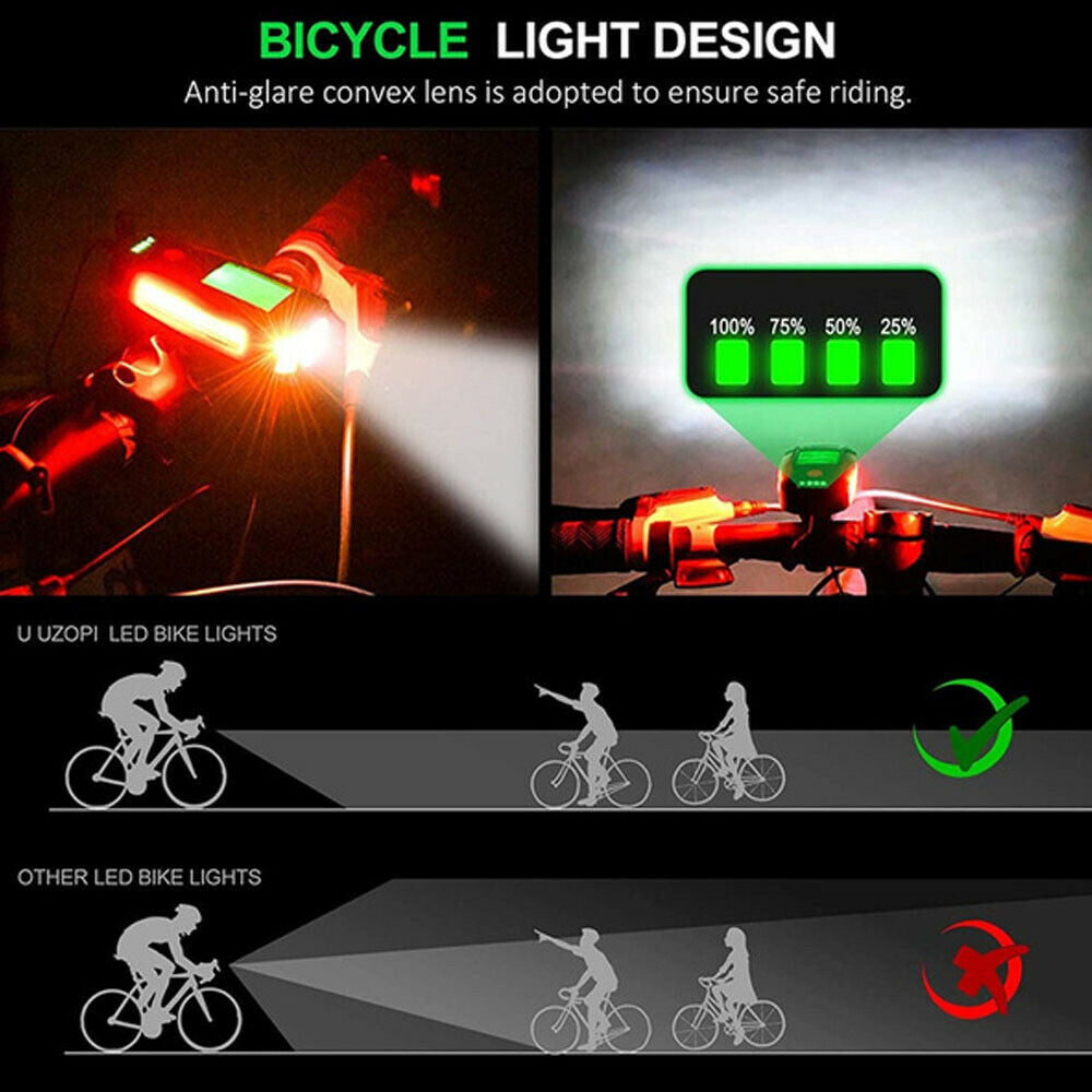 USB Rechargeable LED Bicycle Headlight With Horn and Speedometer Suitable For Bike Front