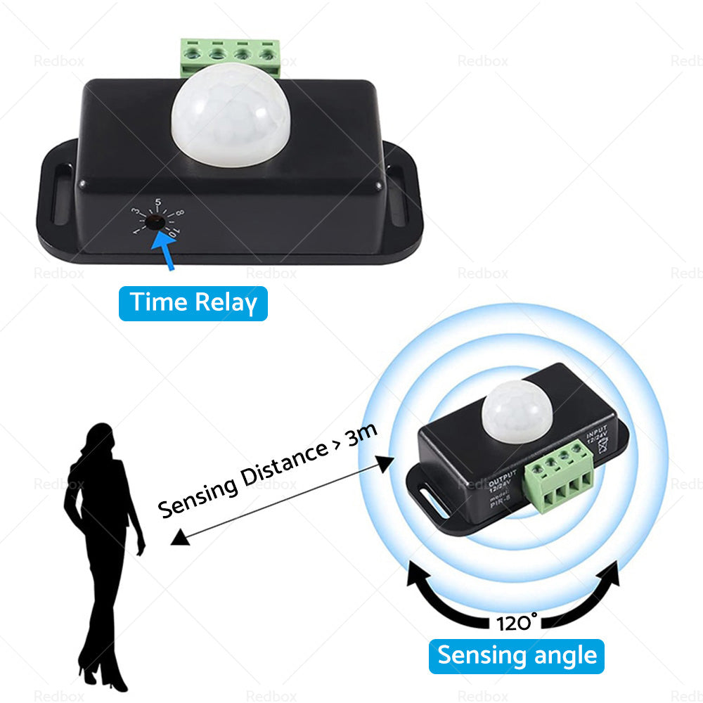 {{ 8m Body Infrared PIR Motion Sensor Switch For LED Light Strip Automatic 12V 24V }} - Buy Car Parts Online at {{ Kaka Auto Parts }}.