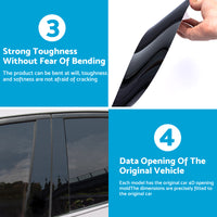 Gloss Black Pillar Posts Door Trim Cover Suitable For Toyota RAV4 2019-2024