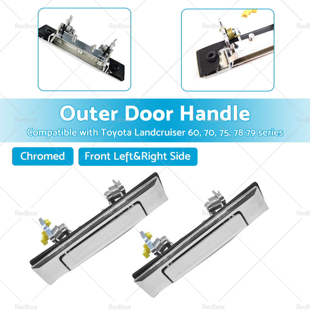 {{ PAIR Chrome Door Handles Suitable for Toyota Landcruiser 60 70 75 78 79 80-07 }} - Buy Car Parts Online at {{ Kaka Auto Parts }}.