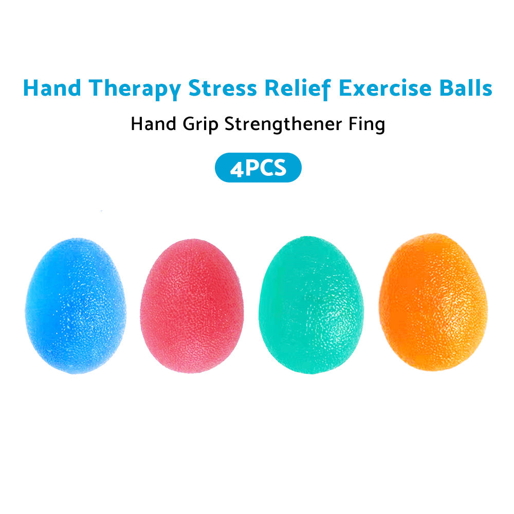 Hand Therapy Stress Relief Exercise Balls Set 4x Suitable For Hand Grip Strengthening and Finger Rehabilitation