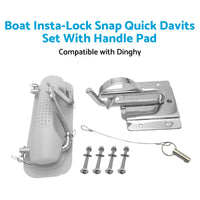 {{ Boat Insta-Lock Snap Quick Davits Set Stainless Steel With Handle Pad }} - Buy Car Parts Online at {{ Kaka Auto Parts }}.