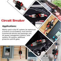 {{ 2 PCS AMP Circuit Breaker Dual Battery IP67 Waterproof 12V 24V Fuse Manual Reset }} - Buy Car Parts Online at {{ Kaka Auto Parts }}.