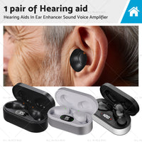 {{ 1 pair of digital rechargeable hearing aids, voice amplifier – Silver + Black, in-ear sound amplifiers }} - Buy Car Parts Online at {{ Kaka Auto Parts }}.