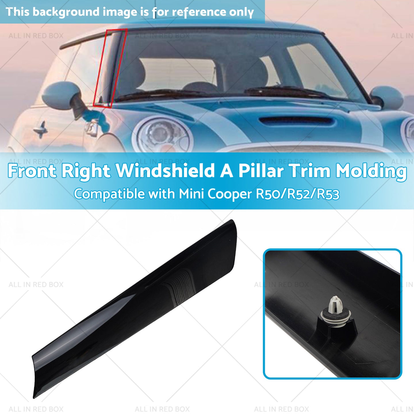 {{ Windshield A Pillar Trim Molding Front Right Suitable for BMW Mini R53 R50 R52 }} - Buy Car Parts Online at {{ Kaka Auto Parts }}.