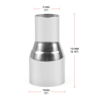Steel Exhaust Pipe Adapter Reducer 2 to 3 Inch OD Suitable For 2.25 / 2.5 / 3 Inch Tubes