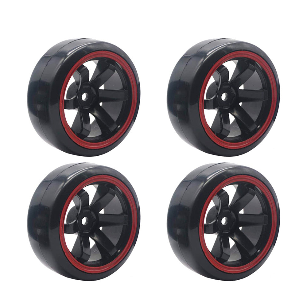 Suitable for Drifting 1 10 RC Drift Cars 4PCS Hard Plastic Rim Tyre Tire Wheel