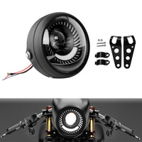 6.5-inch Motorcycle LED Headlight with Spiral Side Mount Bracket Suitable For Cafe Racer Motorcycles