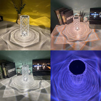 {{ Crystal Table Lamp Rose Diamond Touch Lamp with USB 3 or 16 Color Crystal LED Light }} - Buy Car Parts Online at {{ Kaka Auto Parts }}.