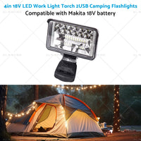 {{ 18V 4in LED Work Light Torch Camping Flashlights 2USB Suitablefor Makita Battery }} - Buy Car Parts Online at {{ Kaka Auto Parts }}.