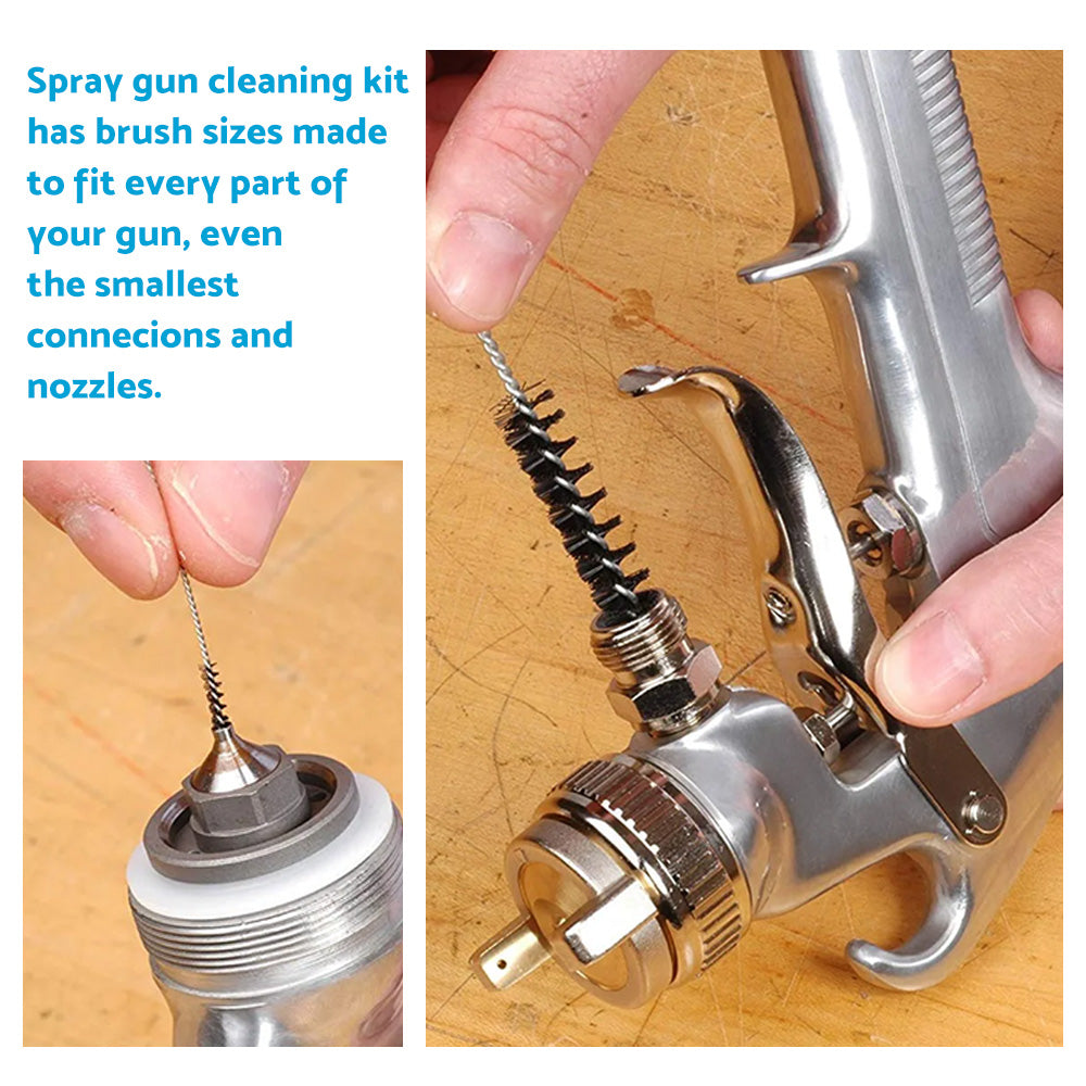 17PCS Spray Gun Cleaning Brush Kit Suitable For All Spray Gun Systems