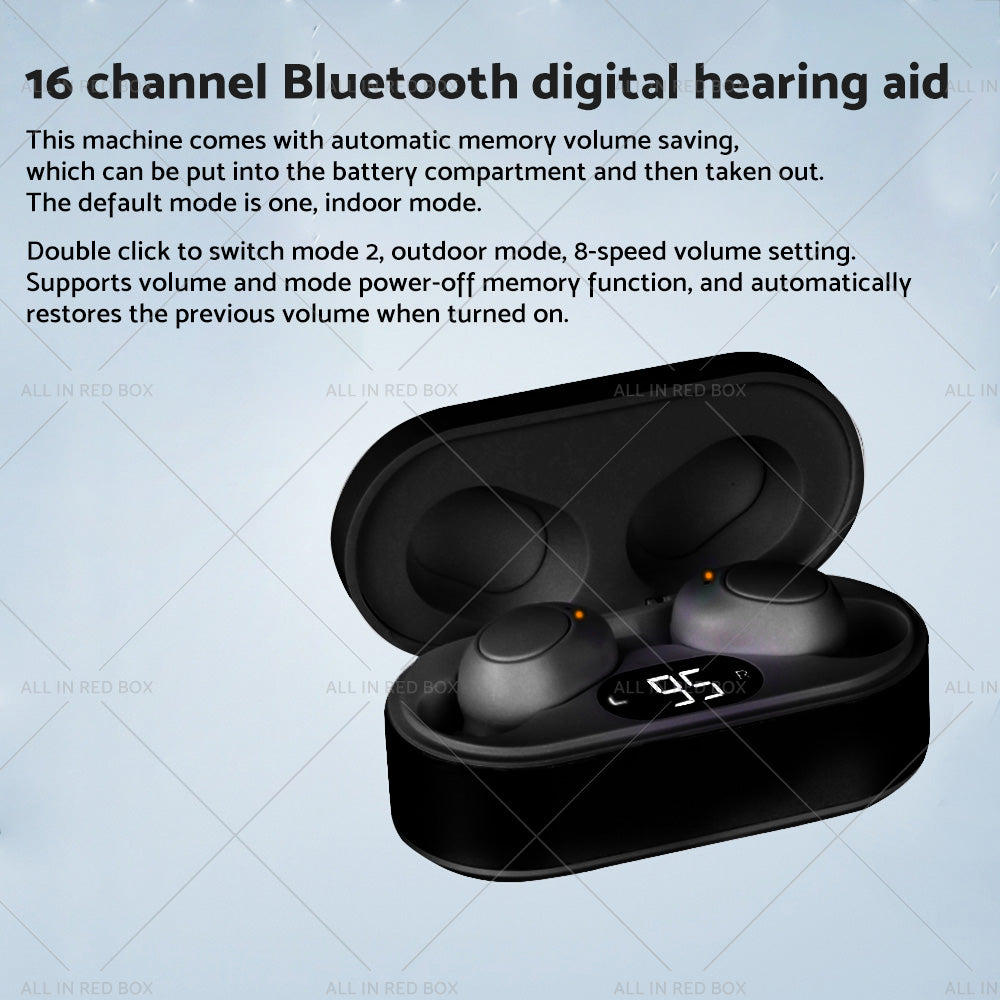 {{ 1 pair of digital rechargeable hearing aids, voice amplifier – Silver + Black, in-ear sound amplifiers }} - Buy Car Parts Online at {{ Kaka Auto Parts }}.