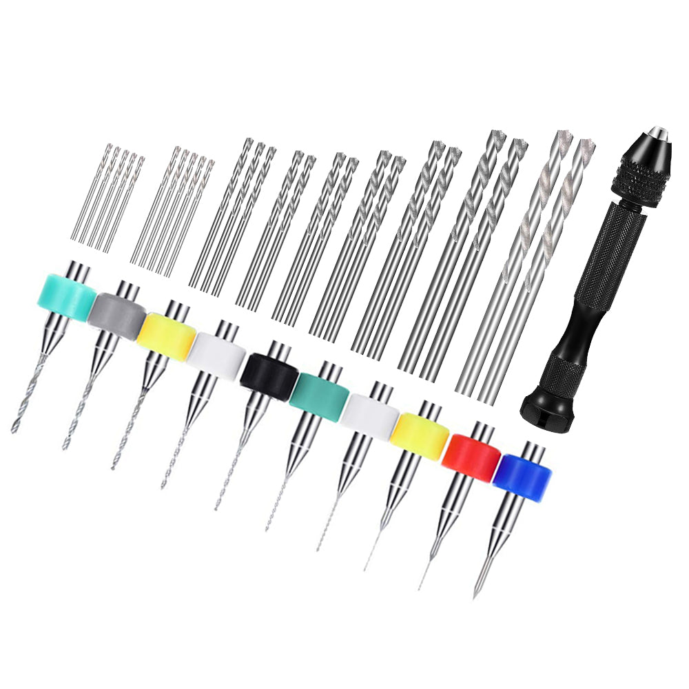 59-Pcs Mini Twist Drill Bit Set Suitable For DIY Micro Hand Drilling, Model Craft & Woodwork