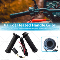 {{ 12v Motorcycle Heated Hand Rubber Grips 22mm 7 8'' Handlebar Grip Adjustable Hot }} - Buy Car Parts Online at {{ Kaka Auto Parts }}.