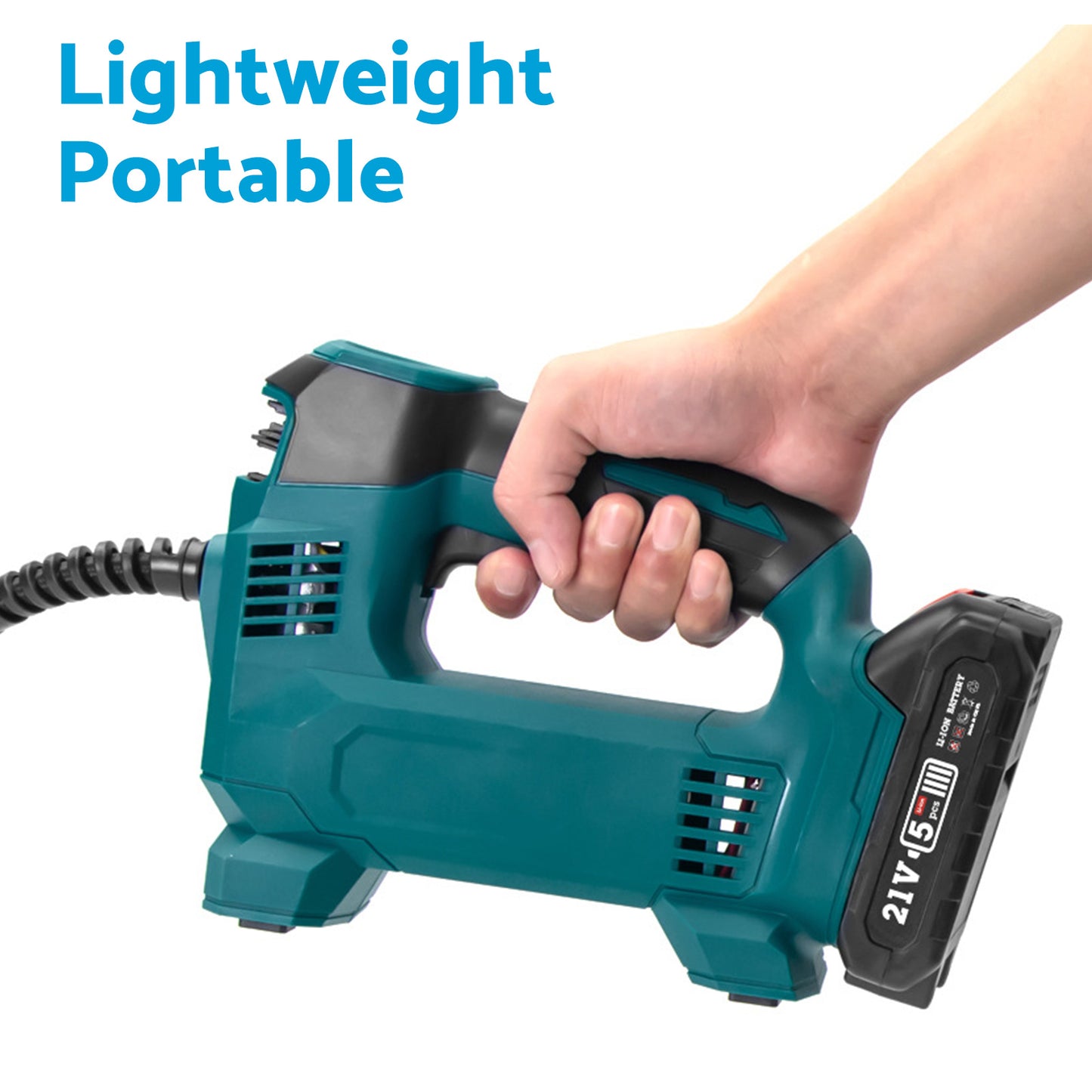 Cordless Portable Tyre Inflator Pump With Battery Charger Suitable For Makita 18V Battery