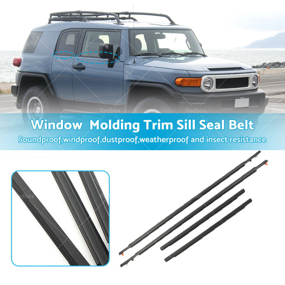 {{ 4x Door Auto Window Trim Moulding Belt Weatherstrip For Toyota 07-14 FJ Cruiser }} - Buy Car Parts Online at {{ Kaka Auto Parts }}.