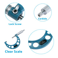 6x Precision Outside Micrometers 0-150mm Suitable For Machinist – Carbide 0.01mm