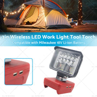 {{ 3in Wireless LED Work Light Tool Torch Suitable for Milwaukee 18V Li-ion Battery }} - Buy Car Parts Online at {{ Kaka Auto Parts }}.