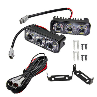 compare product 2x Super Bright 3-LED Daytime Running Lights (DRL) White Suitable For Universal Vehicles