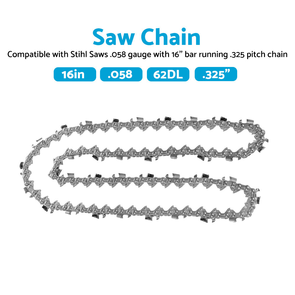 16 inch Chainsaw Saw Chain 55DL 3/8 LP 043 Suitable for Stihl MS170 MS171 MS180C