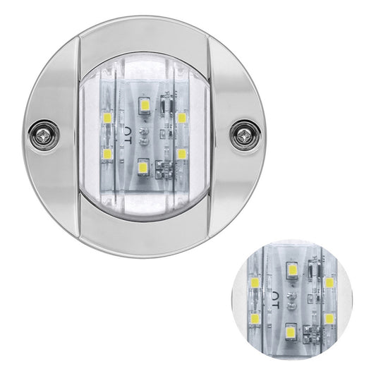 4x Round LED Marine Boat Cabin & Deck Courtesy Lights Suitable For Walkway – White Stern Light