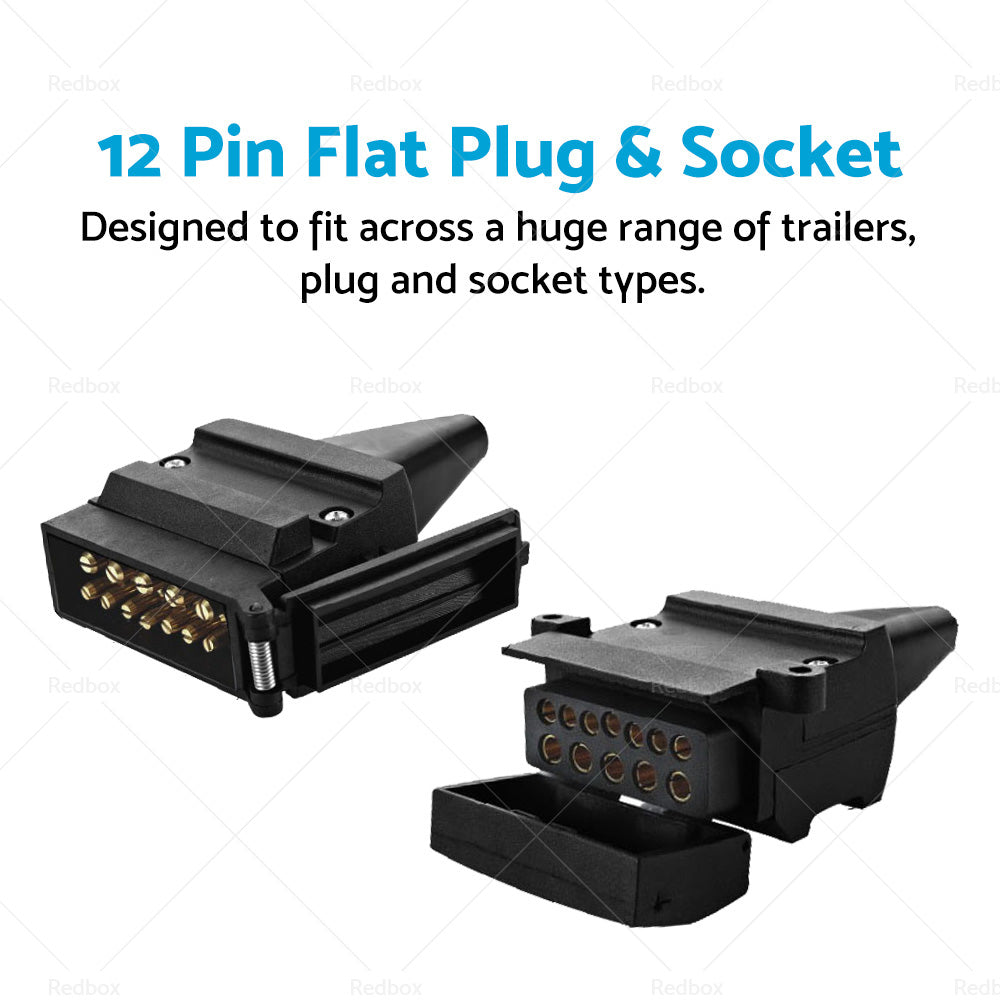 {{ Pair 12 Pin Plug and Socket Connectors Suitable For Trailer Camper Caravan 4WD }} - Buy Car Parts Online at {{ Kaka Auto Parts }}.