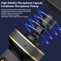 Wireless Bluetooth Portable Karaoke Microphone Speaker Rechargeable Handheld Mic With USB Speaker for Home Party Singing