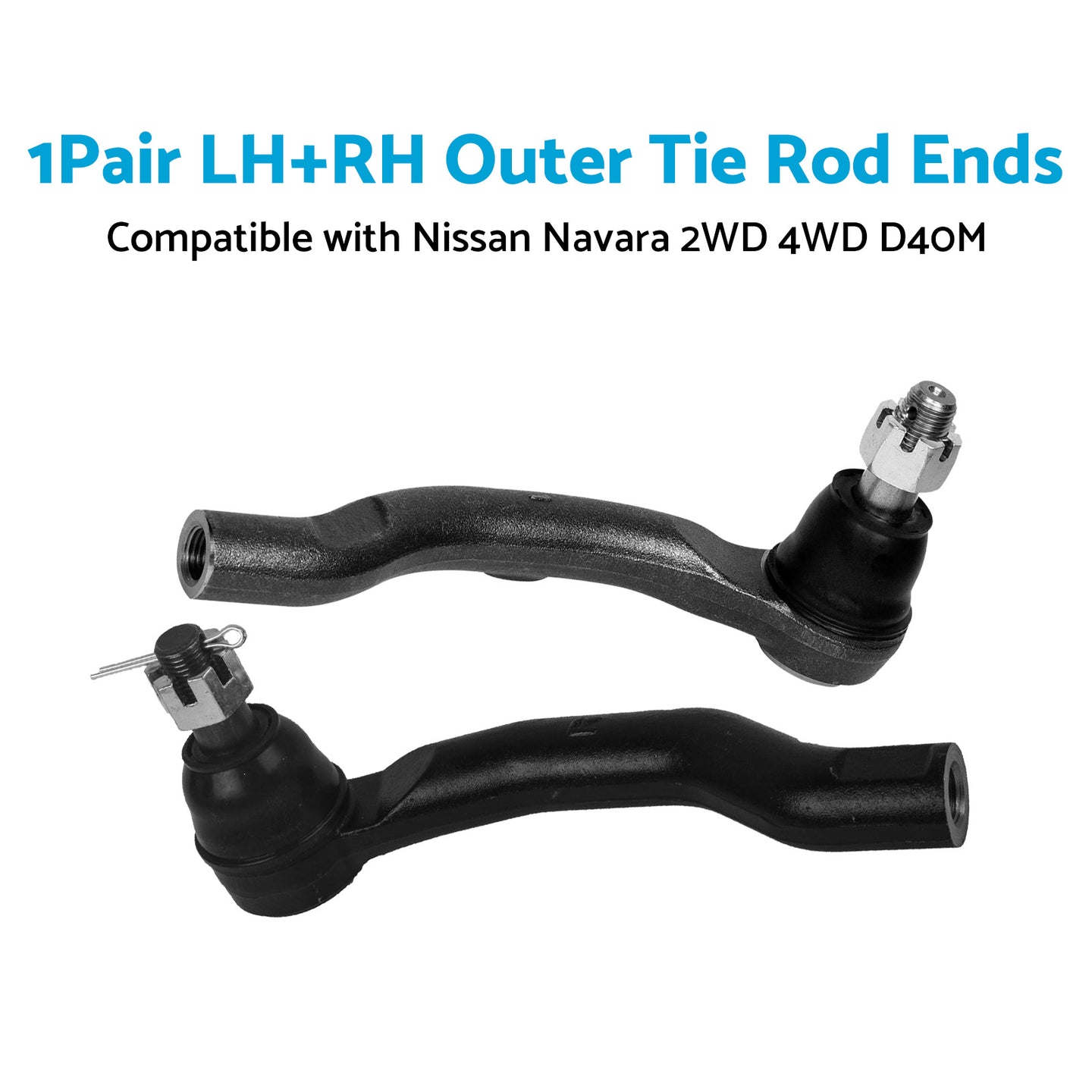 {{ 2x LHRH Outer Tie Rod Ends Suitable for Nissan Navara 2WD 4WD D40M Chassis VSK }} - Buy Car Parts Online at {{ Kaka Auto Parts }}.