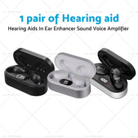 {{ 1 pair of digital rechargeable hearing aids, voice amplifier – Silver + Black, in-ear sound amplifiers }} - Buy Car Parts Online at {{ Kaka Auto Parts }}.